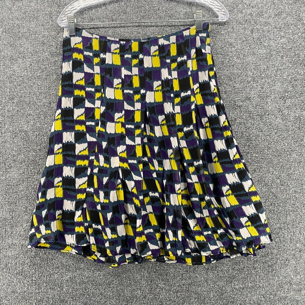Easton Pearson Silk Skirt Womens 8 Geometric Artsy A-Line Old Money Classy 90s‎